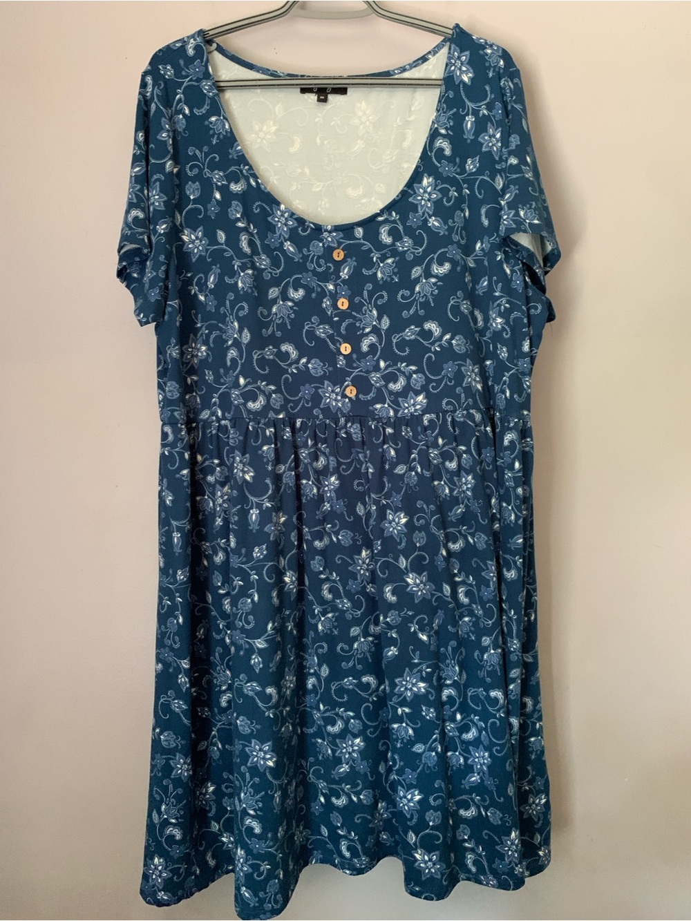 Lily Morgan Blue Floral Dress 2X cottagecore